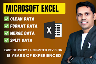 clean excel data, merge, format, split excel data