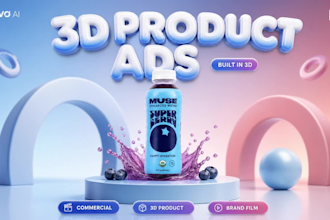create 3d product commercials and cinematic video ads