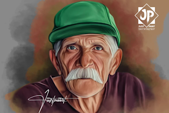 paint custom digital oil painting portrait from photo