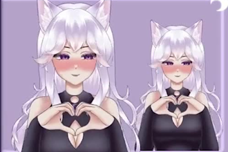 do live2d vtuber model, vtuber model, live2d rigging, character design, 2d anime