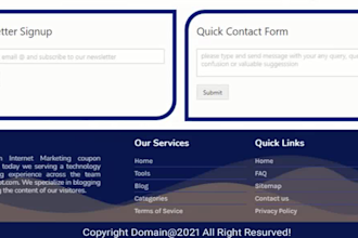 build elementor website, fix header and footer bugs