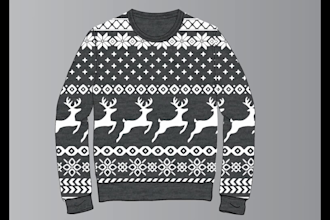 create unique ugly christmas,halloween sweater design with tech pack