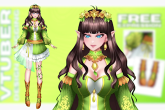 design and rig pro vtuber character in live2d, for vtuber model and vtube studio