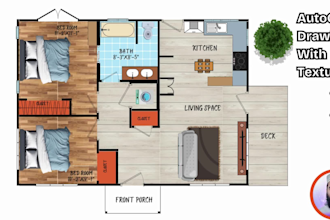 do architectural 2d floor plan, elevation from hand sketch