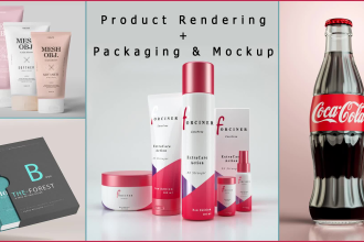 do 3d modeling, cosmetics product design packaging rendering