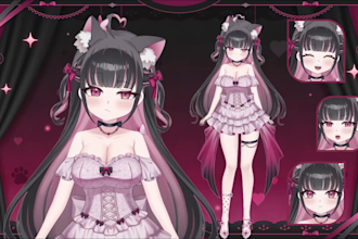 design vtuber rigging live2d vtuber model live2d rigging anime vtuber character