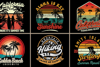 do custom retro vintage graphic t shirt designs for merch