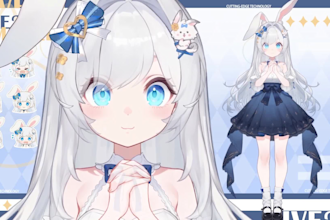 create an adorable custom chibi vtuber model for live2d rigging commission anime