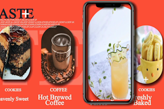 make restaurants, bakers,hotel,food short video ad for facebook
