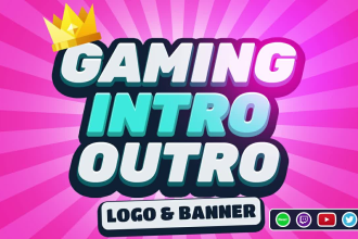 do gaming intro outro for youtube official logo animation, banner