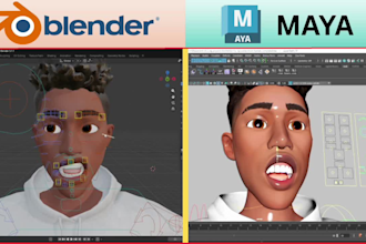 professionally rig your 3d character in blender and maya