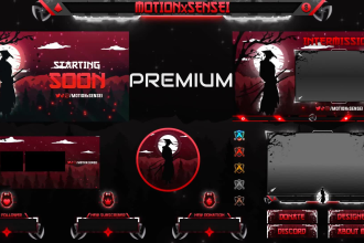 craft animated twitch overlay, kick overlay, youtube overlay with custom theme