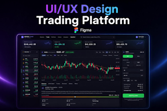 design crypto trading app, web app, website and dashboard UI UX in figma