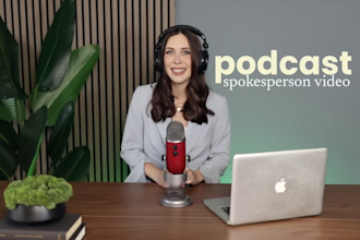 create a podcast style spokesperson video