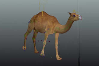 render 3d animal animation, 3d character design, animal rigging 3d realistic fur