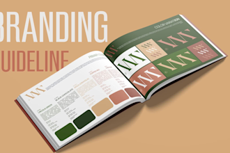 design logo and branding kit, brand book, brand style guide