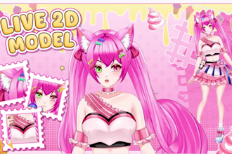 design and rig anime live 2d vtuber model live2d model 2d anime vtuber model