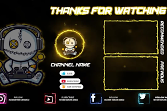 do call to action youtube outro, lower thirds or logo animation