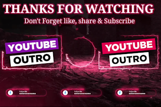 make custom 4k youtube outro, end screen animation, end card