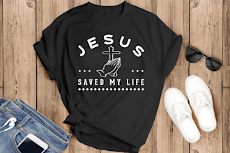 do jesus faith christian t shirt design with bible verse