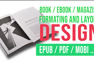 do book, ebook and magazine formating layouts design