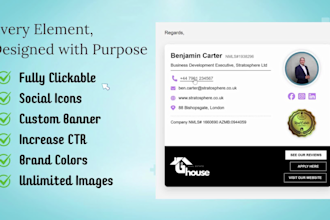 create professional clickable email signature for gmail, outlook yahoo etc