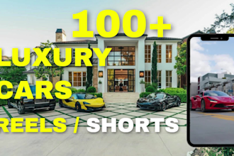 provide luxury cars for youtube shorts and instagram reels, tiktok videos