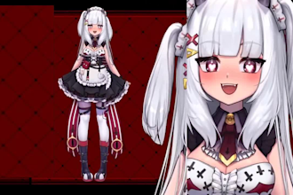 draw male female 2d vtuber model anime live2d character 2d nsfw vtuber rigging