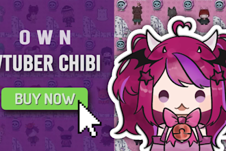 chibi style vtuber character just for you