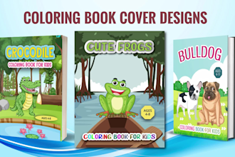 create kids coloring book cover for your amazon KDP business