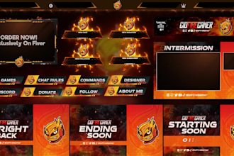do awesome animated stream overlays, screens, alerts and full package
