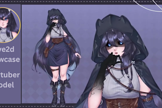 design and rig 2d vtuber model, live2d rigging, 2d vtuber rigging, anime vtuber