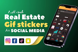 create and upload real estate animated GIF stickers