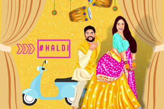 create an amazing  animated wedding invitation video and cards