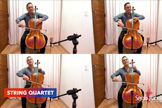 record cello, quartet or orchestra, no sheet music needed