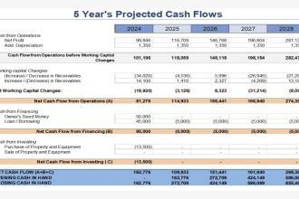 create cash flows forecasts and financial projections