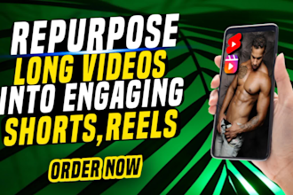 repurpose content from your long videos into engaging reels, tiktok, and shorts