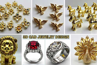 design custom jewelry 3d cad for printing and 360 rendering, 3d cad modeling