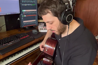 record acoustic and electric guitar for backing tracks, instrumentals and songs