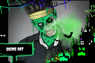 make your photo into a grime art, melting and dripping