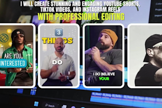 professionally edit tiktok videos, youtube shorts and instagram reels