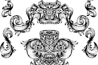make a unique vintage ornament with engraving style for you