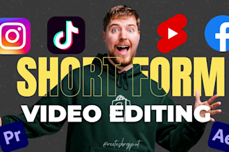 edit an engaging youtube short, tiktok, reel video with captions