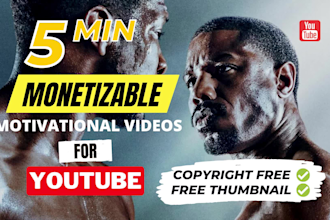 create monetizable motivational videos for youtube with free thumbnail