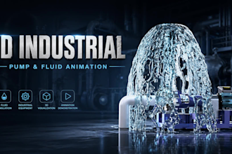 create 3d industrial mechanical and fluid simulation animation