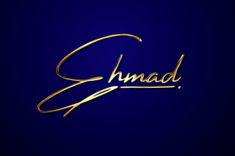 do handwritten signature logo animation in gold or silver