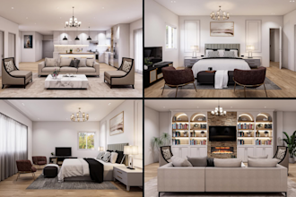do living room interior design, 3d modeling, and rendering