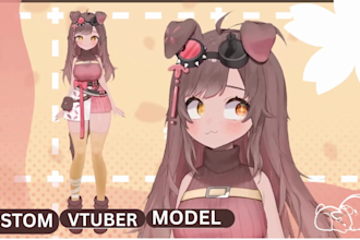 draw and rig custom live2d model vtuber rigging vtuber commission