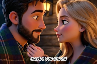 create 3d, 2d ai animation ai 3d storytelling romantic, proposal video animation