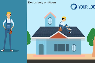 do roof repair or damage 2d animated promo video